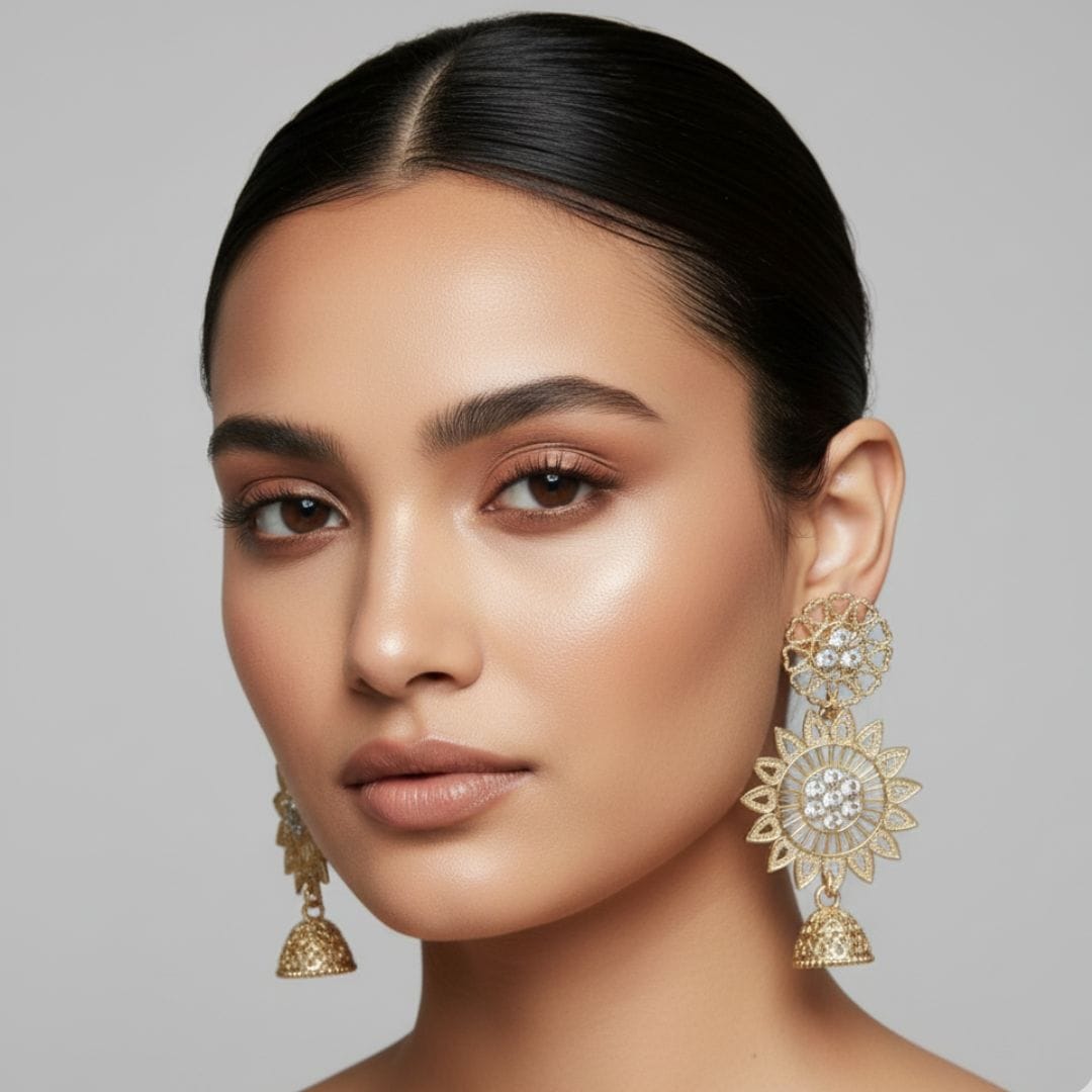 Gold Filigree Jhumkas