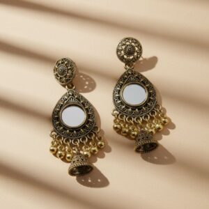 Antique Mirror Jhumkas