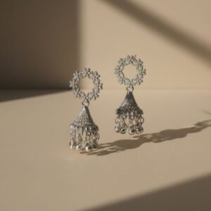 Silver Jhumkas
