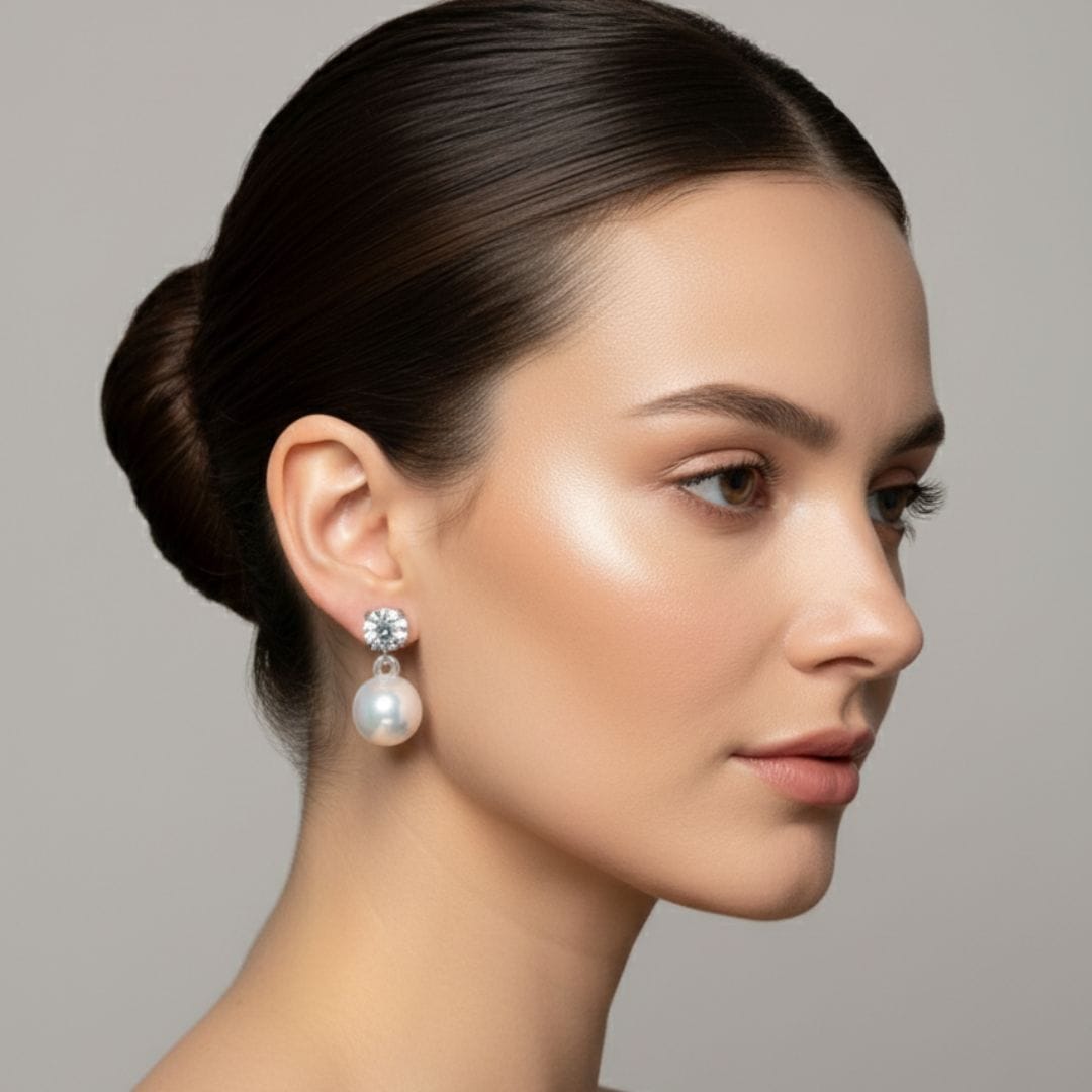 Iridescent Pearl Drop Earrings