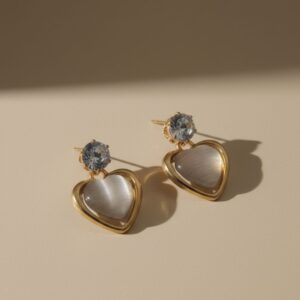 Heart-Shaped Drop Earrings