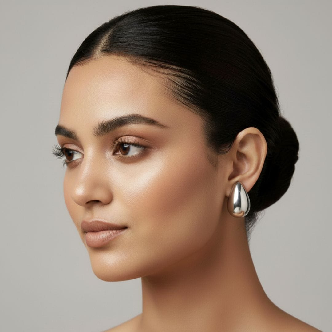 Polished Gunmetal Stud Earrings