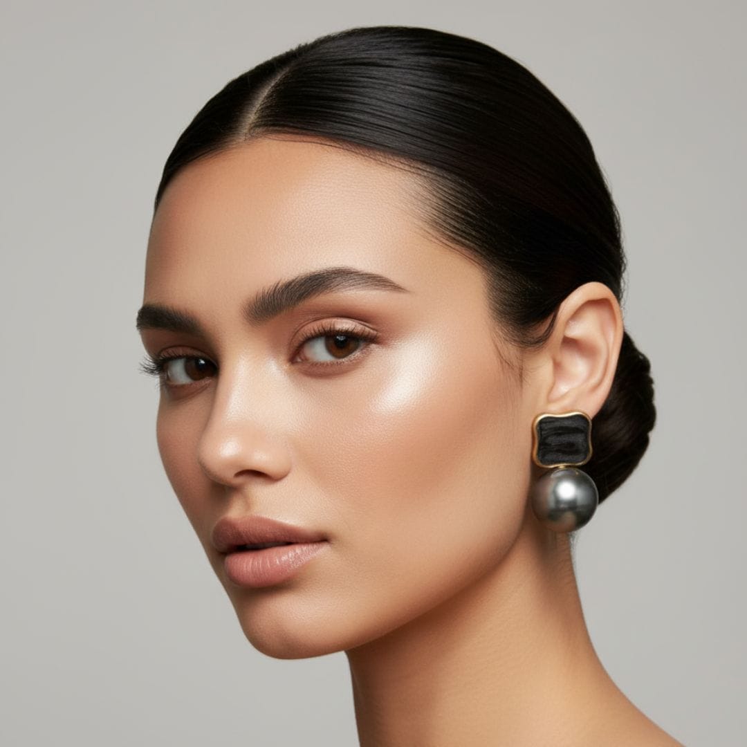 Black Pearl Drop Earrings
