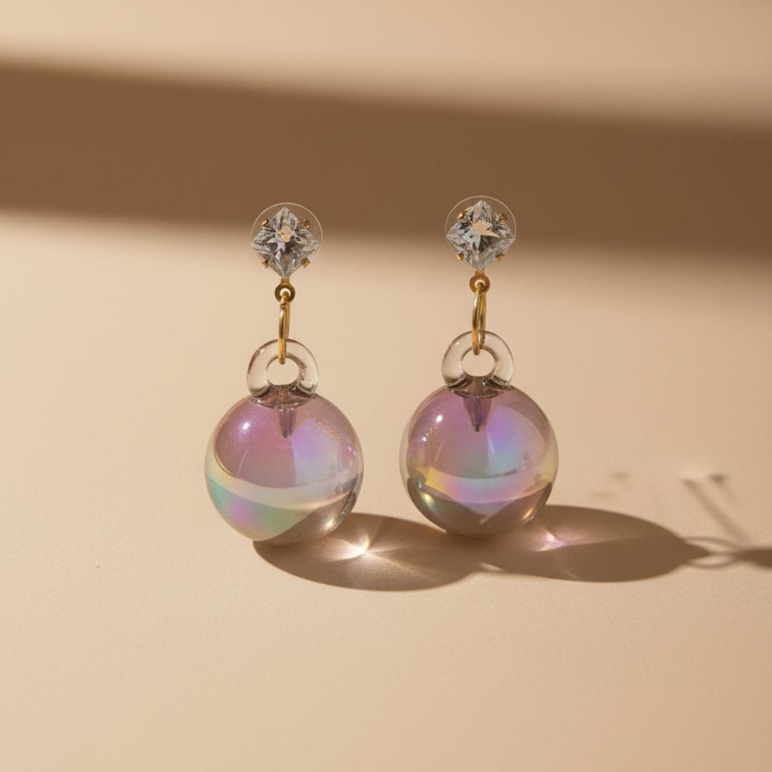 Iridescent Orb Drop Earrings