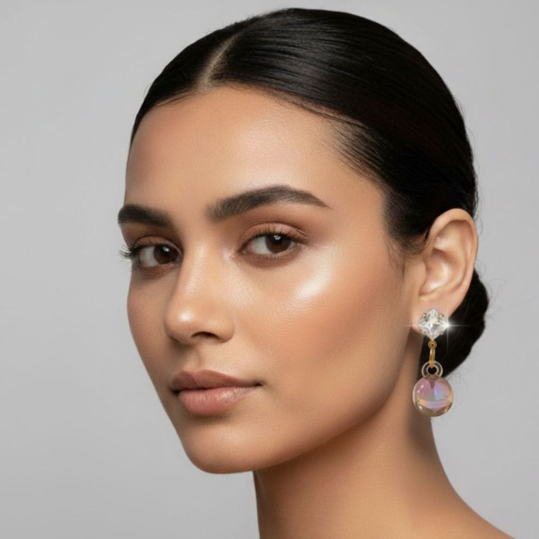 Iridescent Orb Drop Earrings