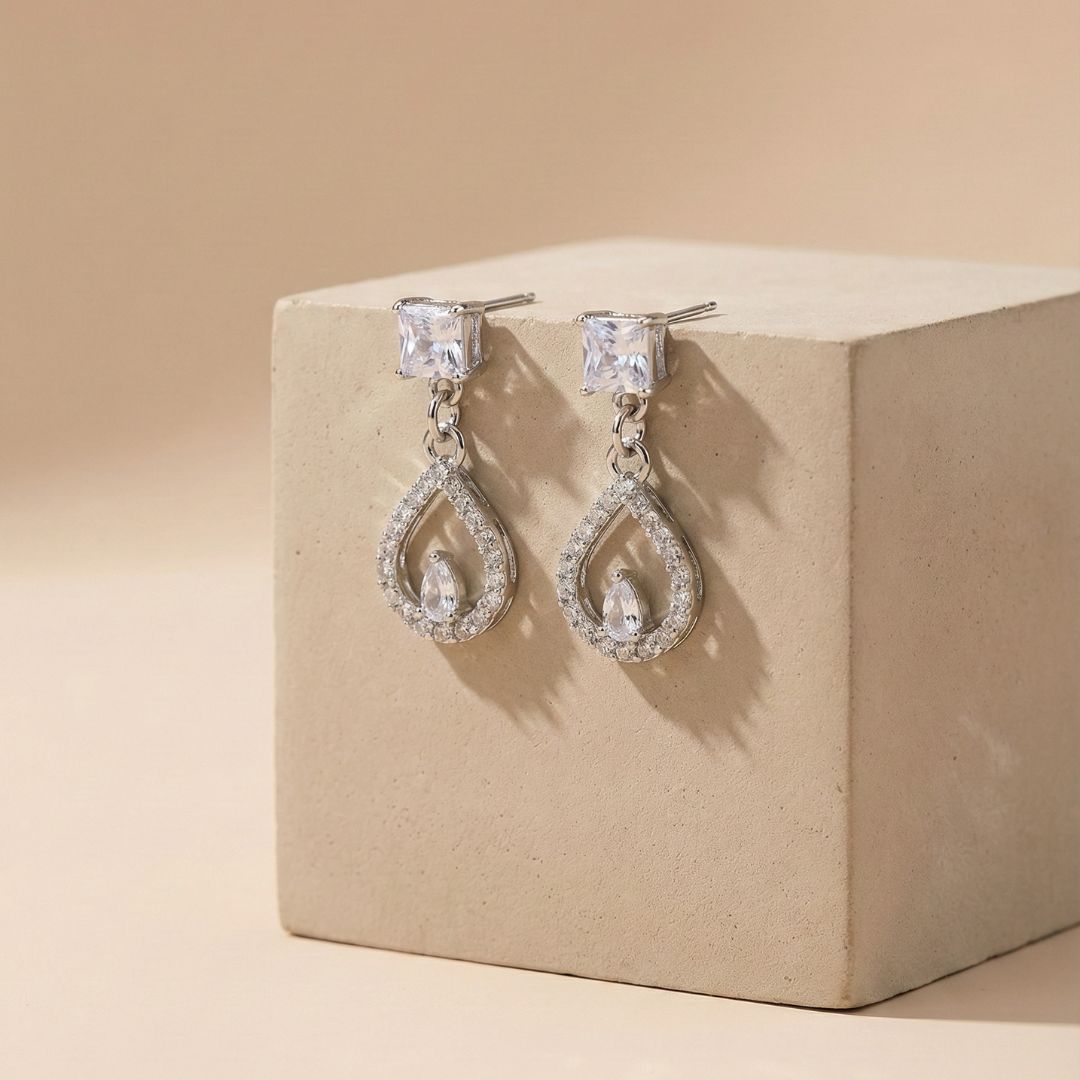 Crystal Teardrop Drop Earrings