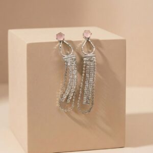 Rose Crystal Cascade Chandelier Earrings