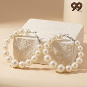 Imperial Pearl Hoop Chandbali Jhumkas
