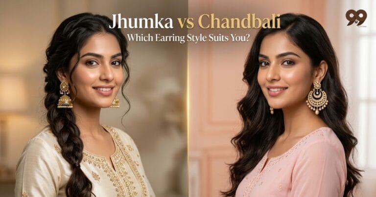 Read more about the article Jhumka Earrings vs Chandbali Earrings: Which Style Actually Suits You?