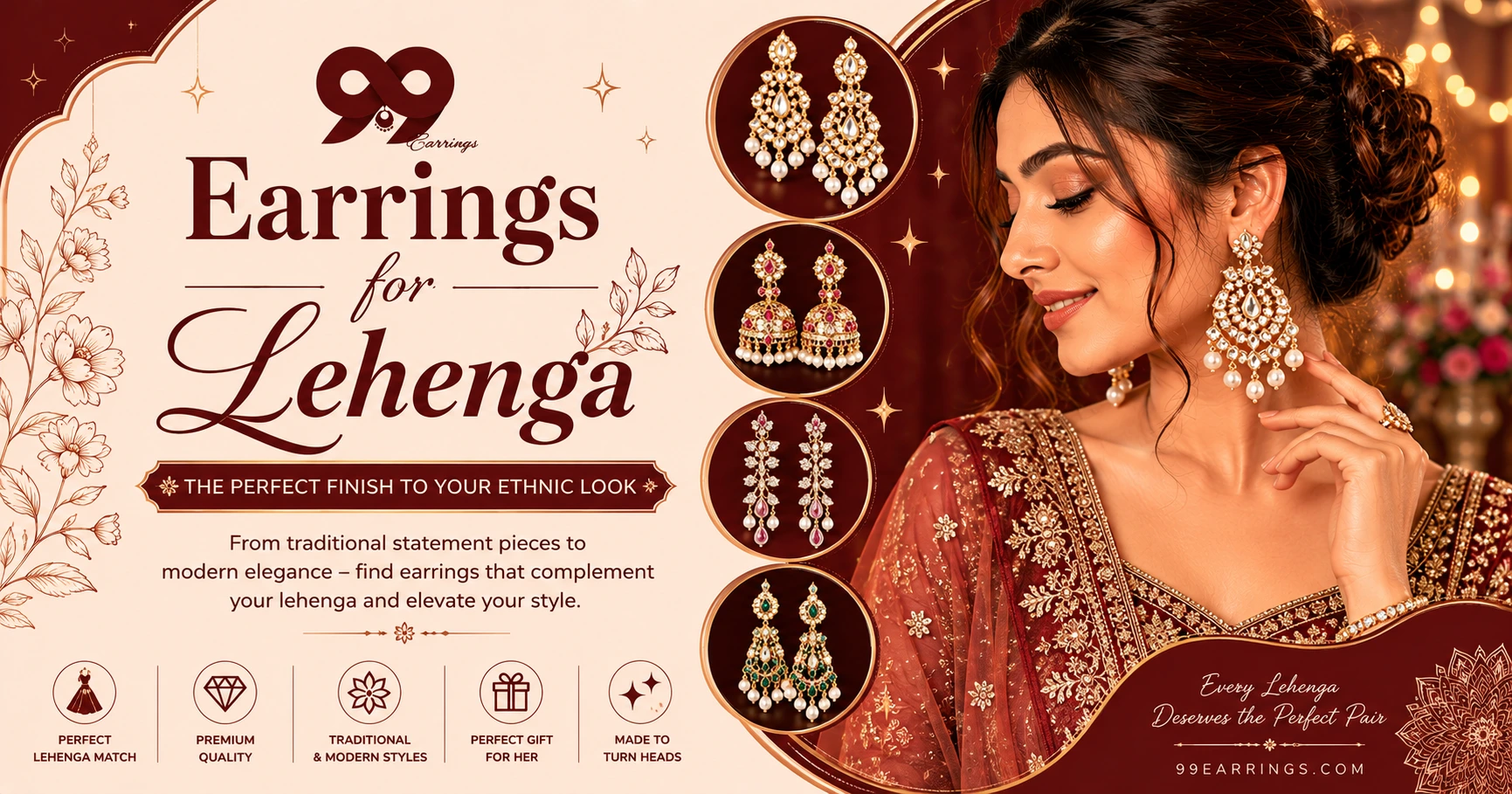 You are currently viewing Earrings for Lehenga: The Complete Guide to Matching Every Colour and Style